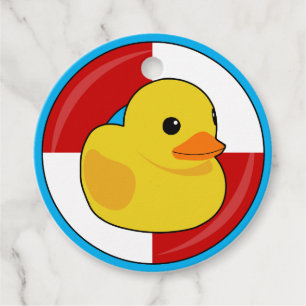 Kruisende eenden verbergen en zoeken Rubber Duck Bedankjes Labels