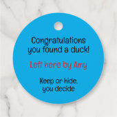 Kruisende eenden verbergen en zoeken Rubber Duck Bedankjes Labels (Achterkant)
