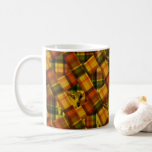 Kruisende Hooglandrund op tartan, Koffiemok