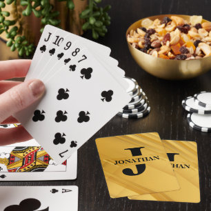 Kruisende initiële letter naam typografie ontwerp pokerkaarten