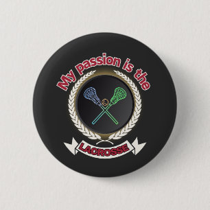Kruisende Lacrosse Sticks Ball Passion Sport Game Ronde Button 5,7 Cm