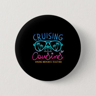 Kruisende neven en nichten maken samen herinnering ronde button 5,7 cm