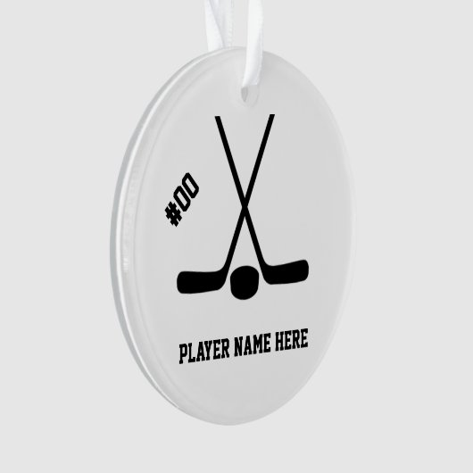  kruisende ockey sticks ornament (voorkant)