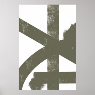 Kruisende Paden – Brutalistische Geometrische Kuns Poster