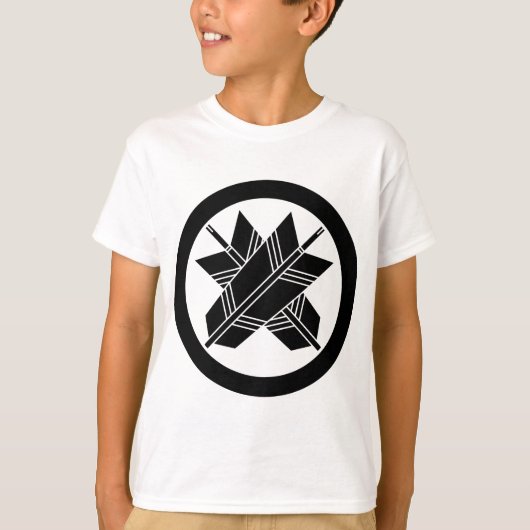 Kruisende pijlen in cirkel t-shirt (Voorkant)