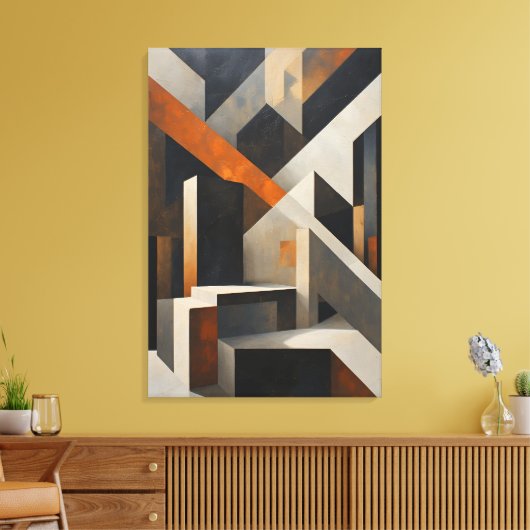 Kruisende structuren canvas afdruk (Insitu (Woonkamer))