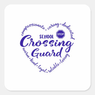 Kruisende wacht, school kruisende wacht vierkante sticker