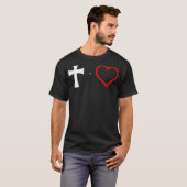 Kruisgelijken Liefde Christelijk Hart Jezus Pasen T-shirt (Voorkant volledig)