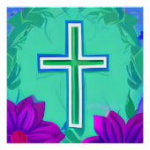 Kruisgod Loves Jesus redt Christelijke kerkliefde Perfect Poster (Voorkant)