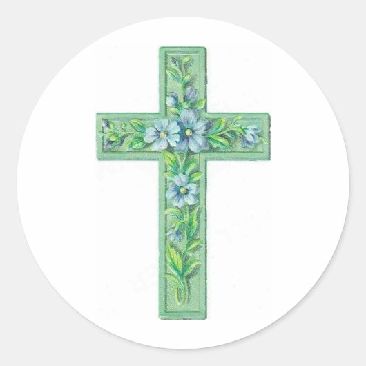 kruisgroen ronde sticker (Voorkant)