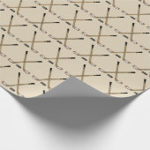 Kruishaakjestikken en puck Brown Tan Cadeaupapier (Hoek)