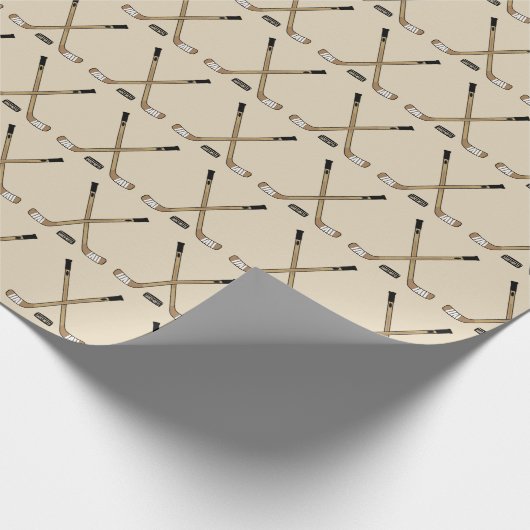 Kruishaakjestikken en puck Brown Tan Cadeaupapier (Hoek)