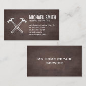 Kruishamerpictogram | Bruine textuur achtergrond Visitekaartje (Voorkant / Achterkant)