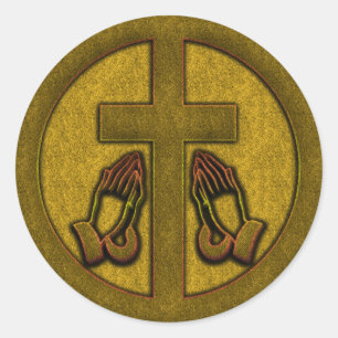 KRUISHANDEN EN SPEELHANDEN RONDE STICKER