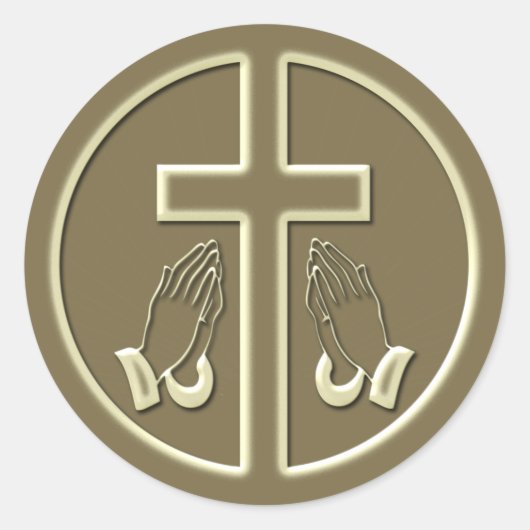 KRUISHANDEN EN SPEELHANDEN RONDE STICKER (Voorkant)