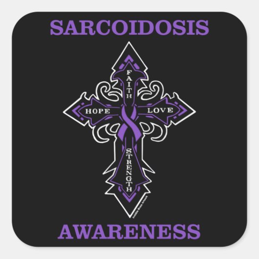 Kruisheid/bewustwording.. Sarcoïdose Vierkante Sticker (Voorkant)
