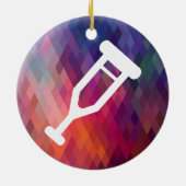 Kruisige Legs Pictograaf Keramisch Ornament (Achterkant)