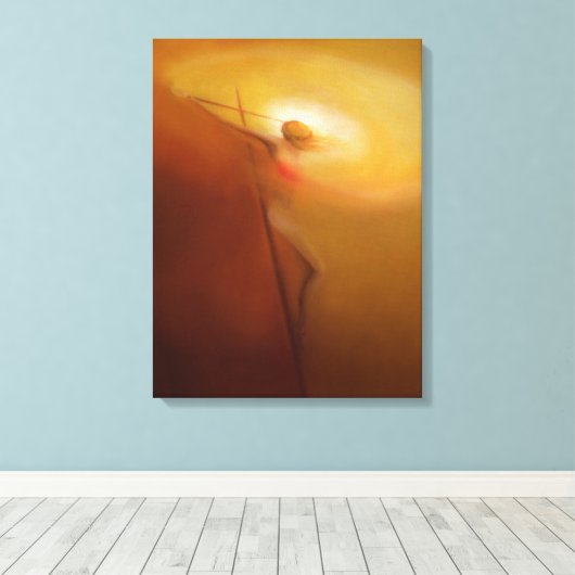 Kruisiging: Christus tekent alles voor zichzelf Canvas Afdruk (Insitu (Houten vloer))