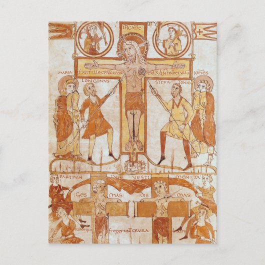 Kruisiging & Divisie van Kleding van de Briefkaart (Voorkant)