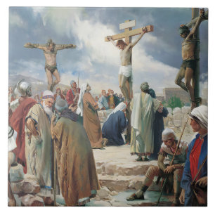 kruisiging door Carl Bloch Tegeltje