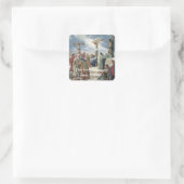 kruisiging door Carl Bloch Vierkante Sticker (Tas)