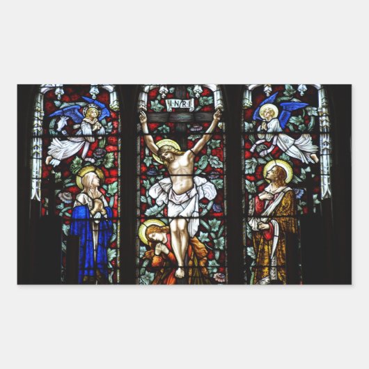 Kruisiging (glas-in-lood) Sticker (Voorkant)