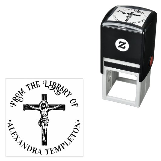 Kruisiging Jezus aan het kruis Bibliotheek Boeknaa Zelfinktende Stempel (In situ)