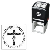 Kruisiging Jezus aan het Kruis Naam Retouradres #1 Zelfinktende Stempel (In situ)