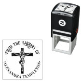 Kruisiging Jezus op Kruis Bibliotheek Boeknaam #1P Zelfinktende Stempel (In situ)