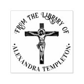 Kruisiging Jezus op Kruis Bibliotheek Boeknaam #1P Zelfinktende Stempel (Design)