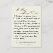 Kruisiging Katholiek Gebed door kardinaal Newman Plaatskaartje (Achterkant)