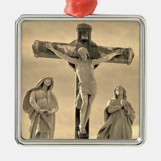 Kruisiging van Christus Metalen Ornament (Voorkant)