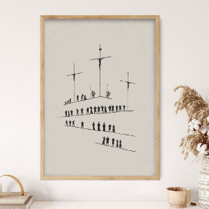 Kruisiging van Christus, Oude Ruw Kruis, Jezus Kun Poster
