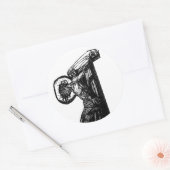 Kruisiging van Christus zwart-wit illustratie Ronde Sticker (Envelop)