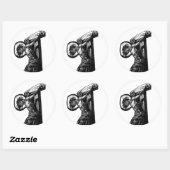 Kruisiging van Christus zwart-wit illustratie Ronde Sticker (Vel)