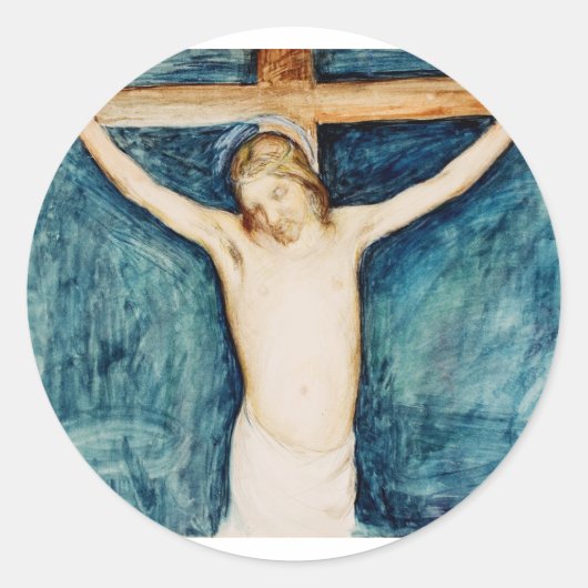 Kruisiging van het Altaarstuk in de Kerk Ronde Sticker (Voorkant)