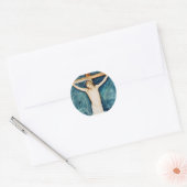 Kruisiging van het Altaarstuk in de Kerk Ronde Sticker (Envelop)