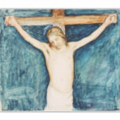 Kruisiging van het altaarstuk in de kerk sticker (Voorkant)