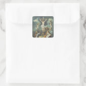 Kruisiging van Jezus Christus Vierkante Sticker (Tas)