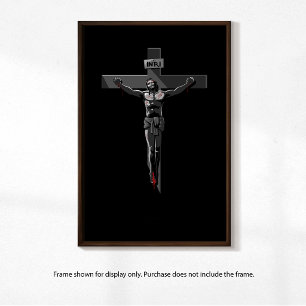 Kruisiging van Jezus in Art Noir Canvas Afdruk