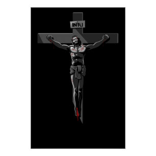 Kruisiging van Jezus in Art Noir Perfect Poster