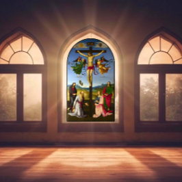 Kruisiging van Jezus Rafaël Circa 1500 Raamsticker