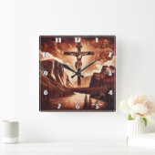 Kruisiging van Jezus te midden van majestueuze ber Vierkante Klok (Huis)