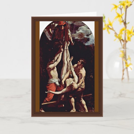 Kruisiging van St. Peter door Reni Guido Kaart (Gele Bloem)