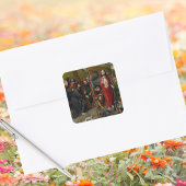 Kruisiging Vastenopstanding Jezus Christus Pasen Vierkante Sticker