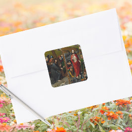 Kruisiging Vastenopstanding Jezus Christus Pasen Vierkante Sticker