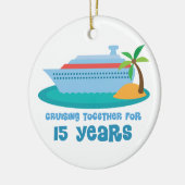 kruising 15 jaar lang Jubileum Gift Keramisch Ornament (Links)