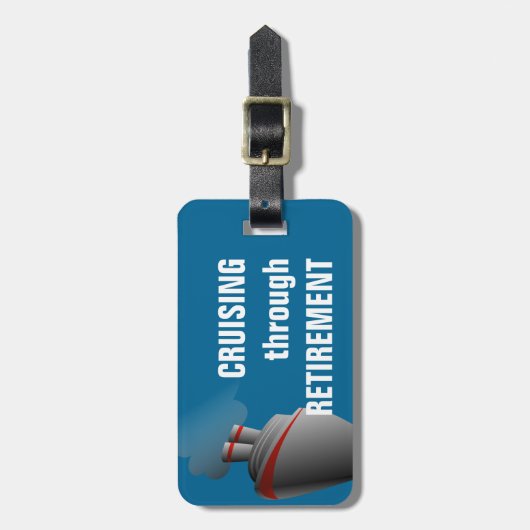 kruising door pensionering Rich Aqua Personalized Bagagelabel (Voorkant verticaal)