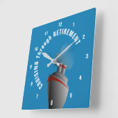 kruising door pensionering Rich Aqua Vierkante Klok (Hoek)