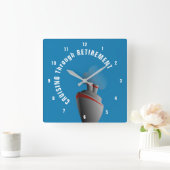 kruising door pensionering Rich Aqua Vierkante Klok (Huis)